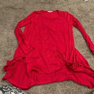 floaty long sleeve red top